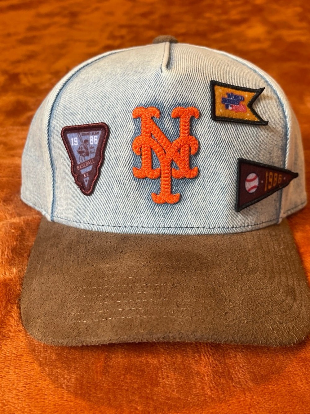 Super rare, New York Mets Denim Patch Cap with Brown Brim - Picture 8 of 8